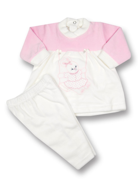 completino neonata ciniglia vestina coniglietta altalena Bianco panna Taglia 3-6 mesi