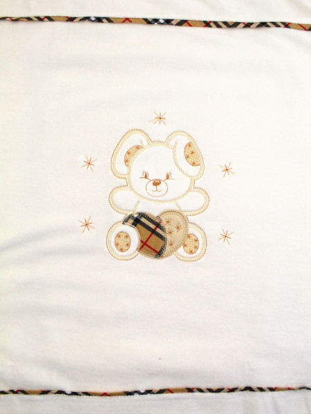 Copertina Culla Neonato in ciniglia, Coniglietto cuore tenero 2