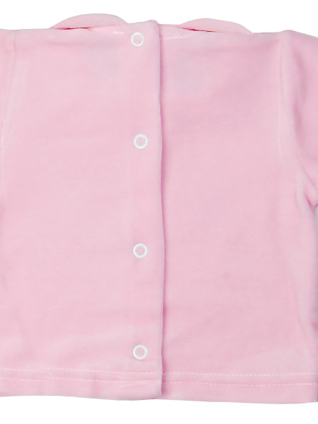 completino neonata ciniglia cuori strass e merletto 3