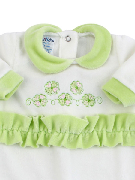 tutina neonata ciniglia quadrifogli portafortuna 2