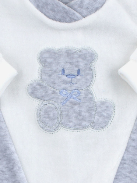 tutina #colore# e bianco in ciniglia #taglia# Orsacchiotto Ciao 2