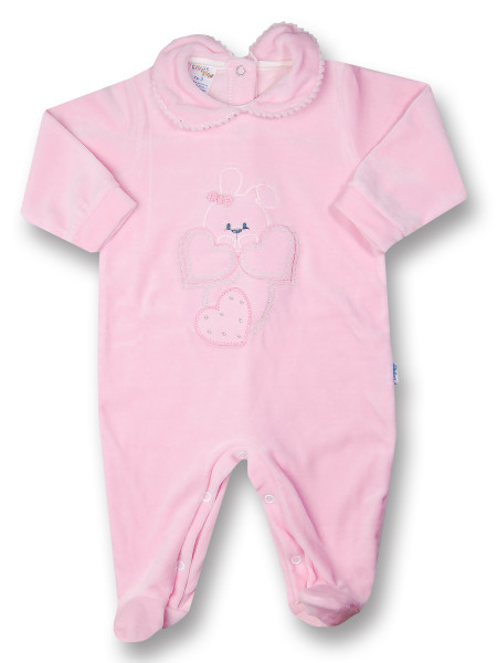 tutina neonata ciniglia, coniglietta fiocco e cuori Rosa Taglia 6-9 mesi