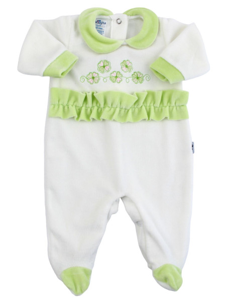 tutina neonata ciniglia quadrifogli portafortuna Verde pistacchio Taglia 0-3 mesi