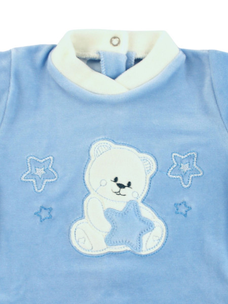 Completino Neonato in ciniglia. Completino Bear with stars 2