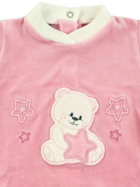 Completino Neonato in ciniglia. Completino Bear with stars 2