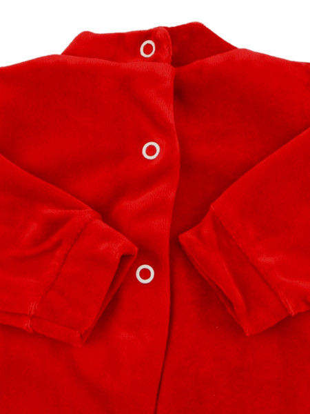 Tutina Neonato in ciniglia. Tutina Rosso Inverno 3