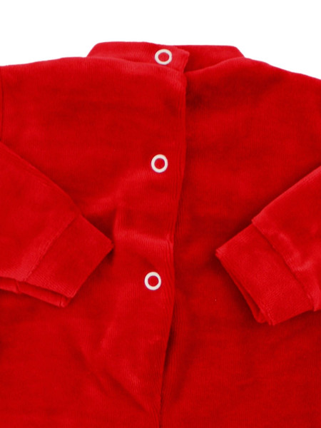 Tutina Neonato in ciniglia rossa. Tutina Mamma Orso 3