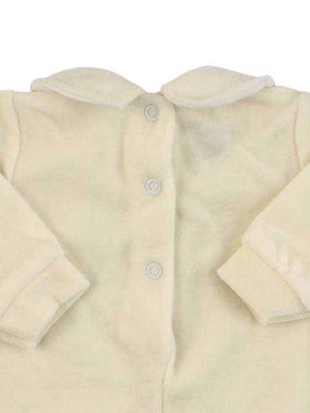Tutina Neonato in ciniglia. Tutina Bottoni e Papillon 3