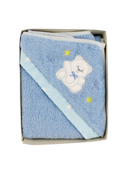 accappatoio neonato triangolo fiocchi e stelle 3