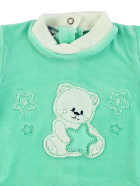 Completino Neonato in ciniglia. Completino Bear with stars 2