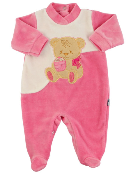 Tutina Neonato ciniglia. Tutina Cookie Bear Fucsia Taglia 3-6 mesi