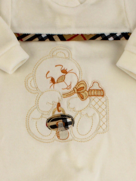 tutina neonato unisex  in ciniglia orso ciuccio mio 2