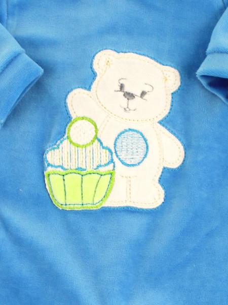 Tutina Neonato ciniglia monocolore. Tutina Un dolce saluto 2