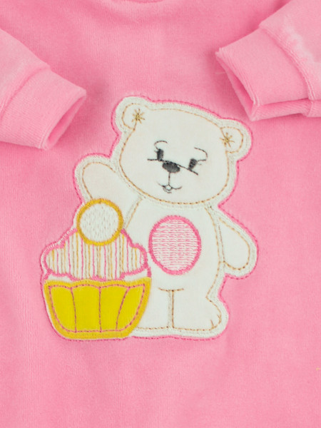 Tutina Neonato ciniglia monocolore. Tutina Un dolce saluto 2