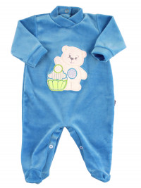 Tutina Neonato ciniglia monocolore. Tutina Un dolce saluto