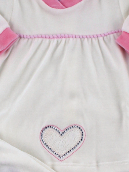 Completino neonata ciniglia. Vestina grande cuore 2