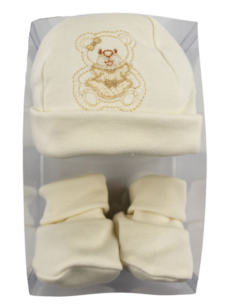 cappellino e scarpine neonata, caldo cotone. 2