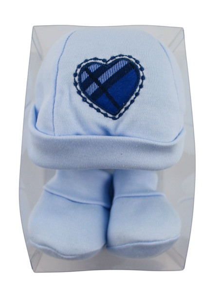 cappello e scarpine caldo cotone cuore scozzese 2
