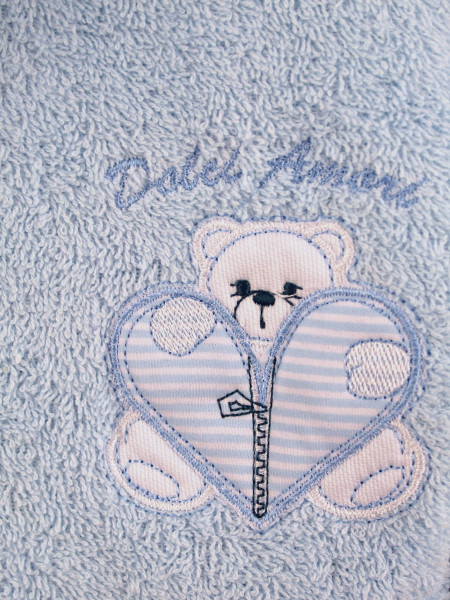 Accappatoio Neonato in cotone spugna, Accappatoio Zip, Made in Italy 2