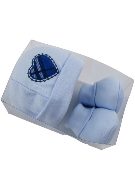 cappello e scarpine caldo cotone cuore scozzese 3