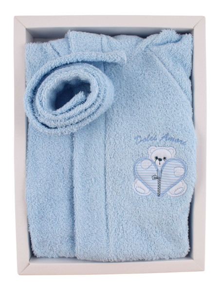 Accappatoio Neonato in cotone spugna, Accappatoio Zip, Made in Italy 3