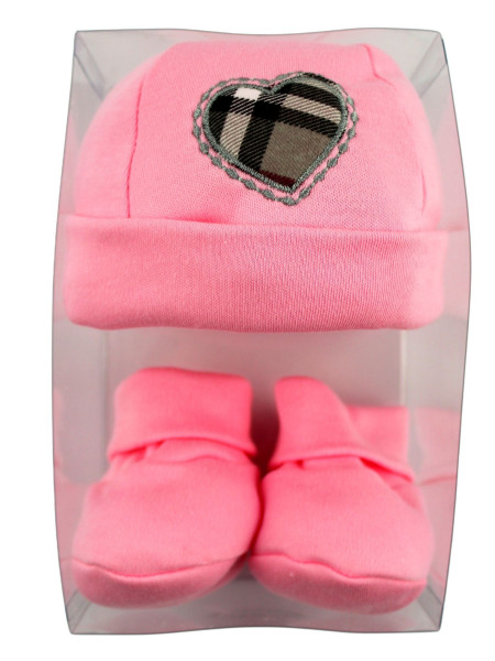 cappello e scarpine caldo cotone cuore scozzese 2