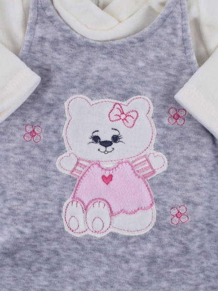 Tutina neonata ciniglia due pezzi con salopette. Tutina Sweet Cat 3