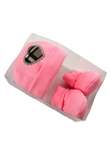 cappello e scarpine caldo cotone cuore scozzese 3