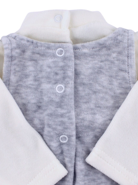 Tutina neonata ciniglia due pezzi con salopette. Tutina Sweet Cat 4