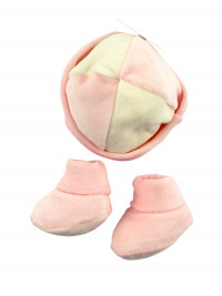 cappellino neonata, scarpine neonata in ciniglia foderato