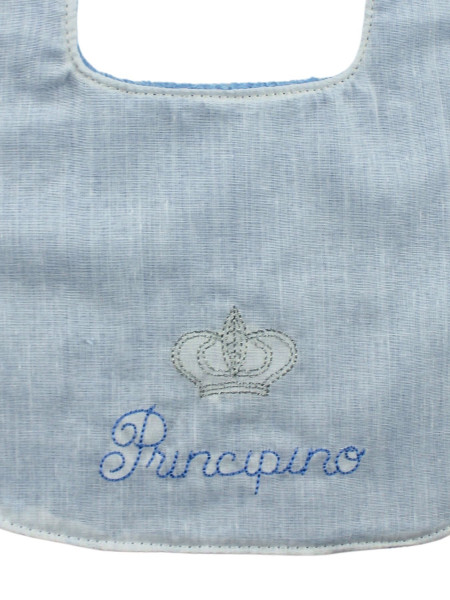 bavaglino neonato in cotone. principe e principessa 2