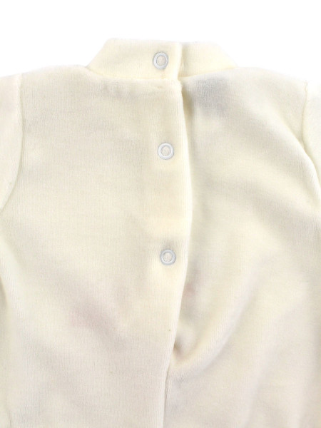 Tutina Neonato in ciniglia con inserti scozzesi 3