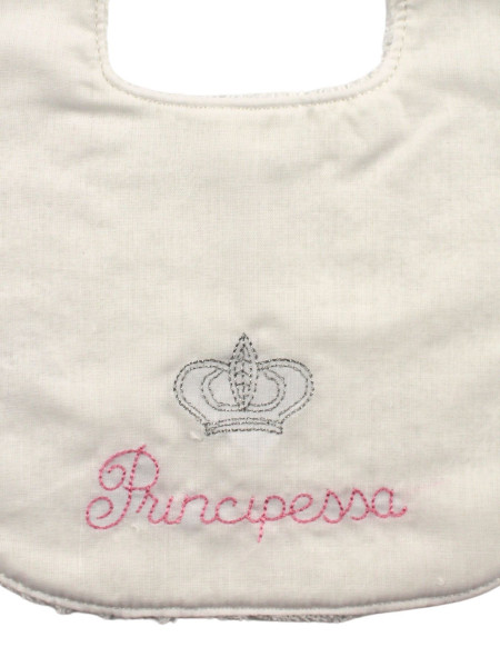 bavaglino neonato in cotone. principe e principessa 2