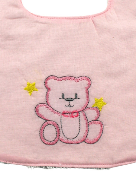 bavaglino neonato in cotone. Orso e Stelle 2