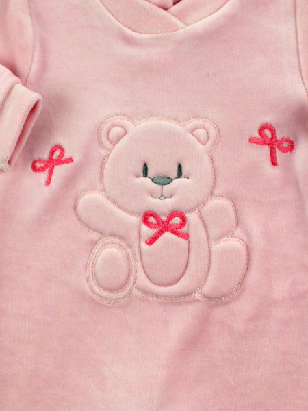 tutina in ciniglia monocole, tutina nastri e fiocchi 2