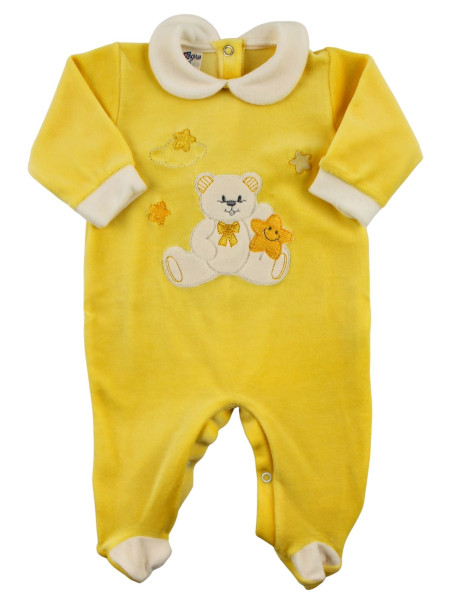 tutina in ciniglia unisex, baby star Giallo Taglia 3-6 mesi