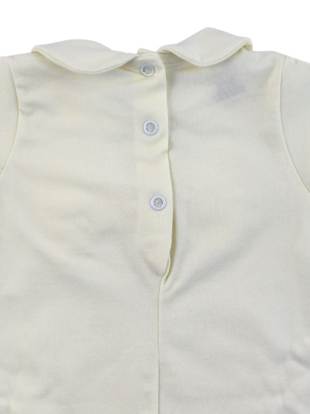 pagliaccetto neonata cotone bielastico tinta unita con fiocco 3