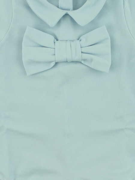 pagliaccetto neonata cotone bielastico tinta unita con fiocco 2