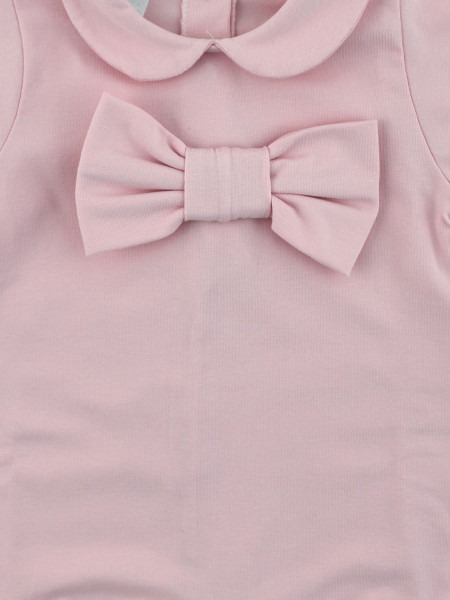 pagliaccetto neonata cotone bielastico tinta unita con fiocco 2