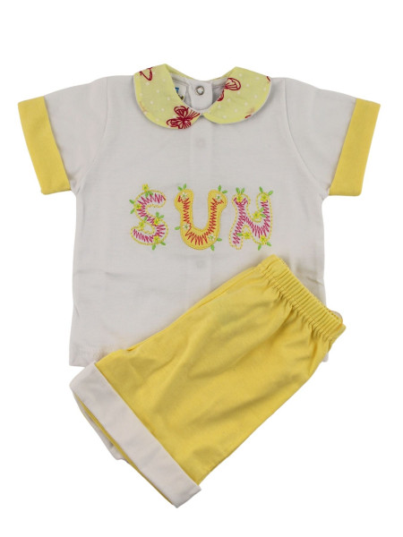 completino neonata sun 100% cotone Giallo Taglia 1-3 mesi