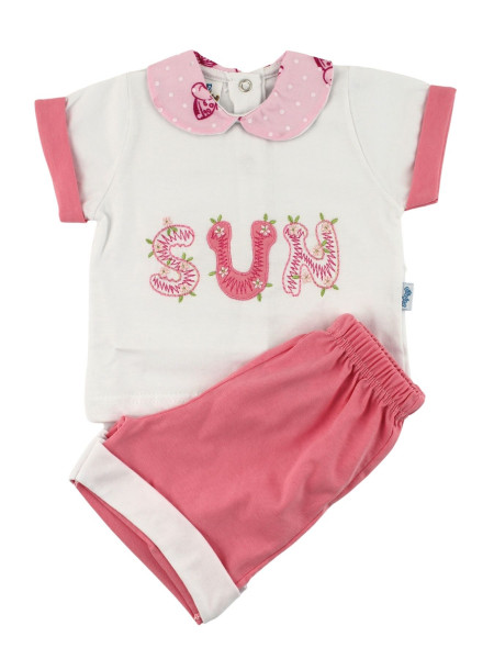 completino neonata sun 100% cotone Rosa corallo Taglia 3-6 mesi