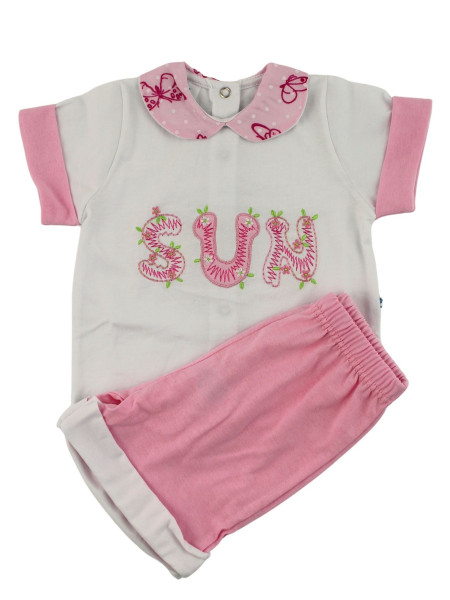 completino neonata sun 100% cotone Rosa Taglia 6-9 mesi