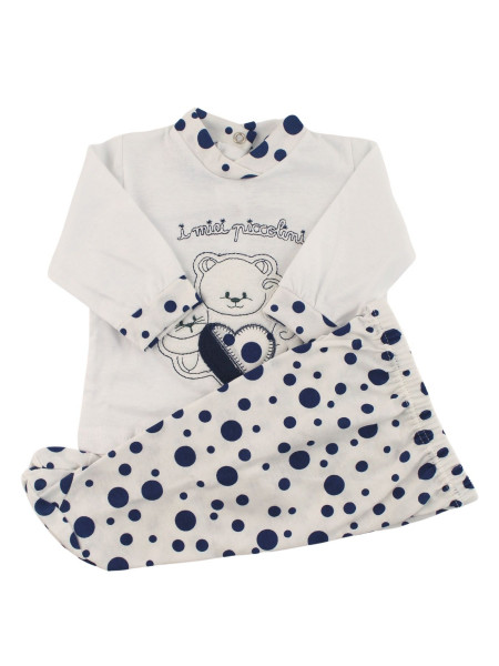 completino neonato cotone a pois happy child Blu Taglia 0-1 mese