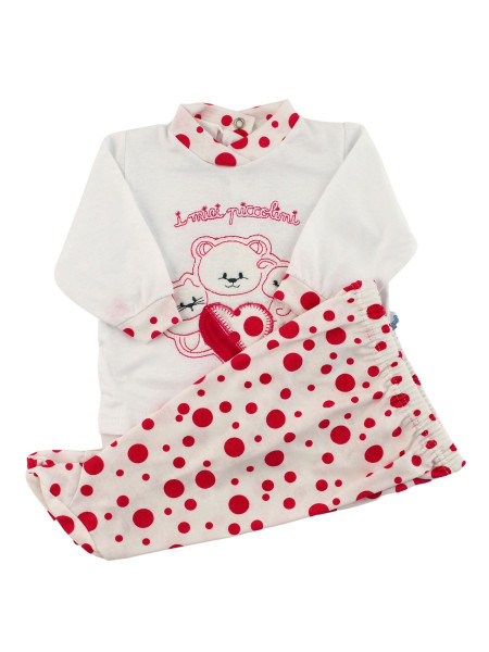 completino neonato cotone a pois happy child Rosa corallo Taglia 3-6 mesi