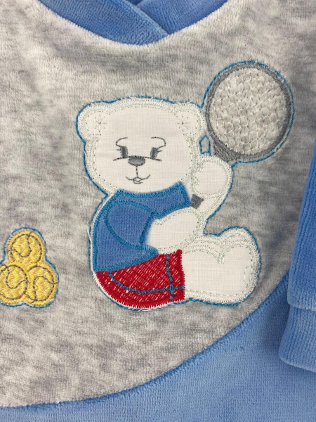 tutina neonato ciniglia orsetto gioca a tennis 2