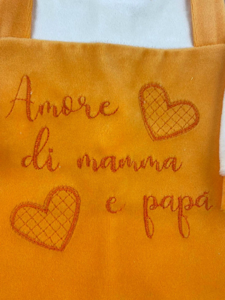 tutina neonato ciniglia amore di mamma e papà 2