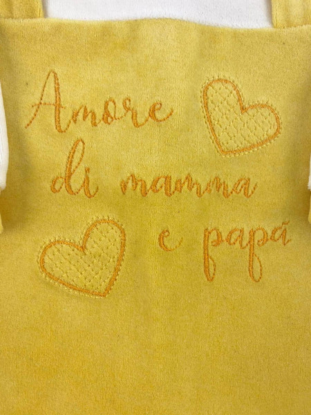 tutina neonato ciniglia amore di mamma e papà 2