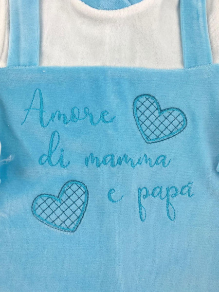 tutina neonato ciniglia amore di mamma e papà 2