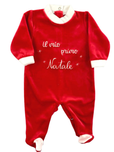 tutina ciniglia il mio primo natale  Rosso Taglia 3-6 mesi