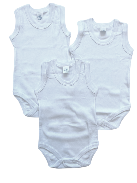 body neonato smanicato in cotone Bianco Taglia 6-9 mesi